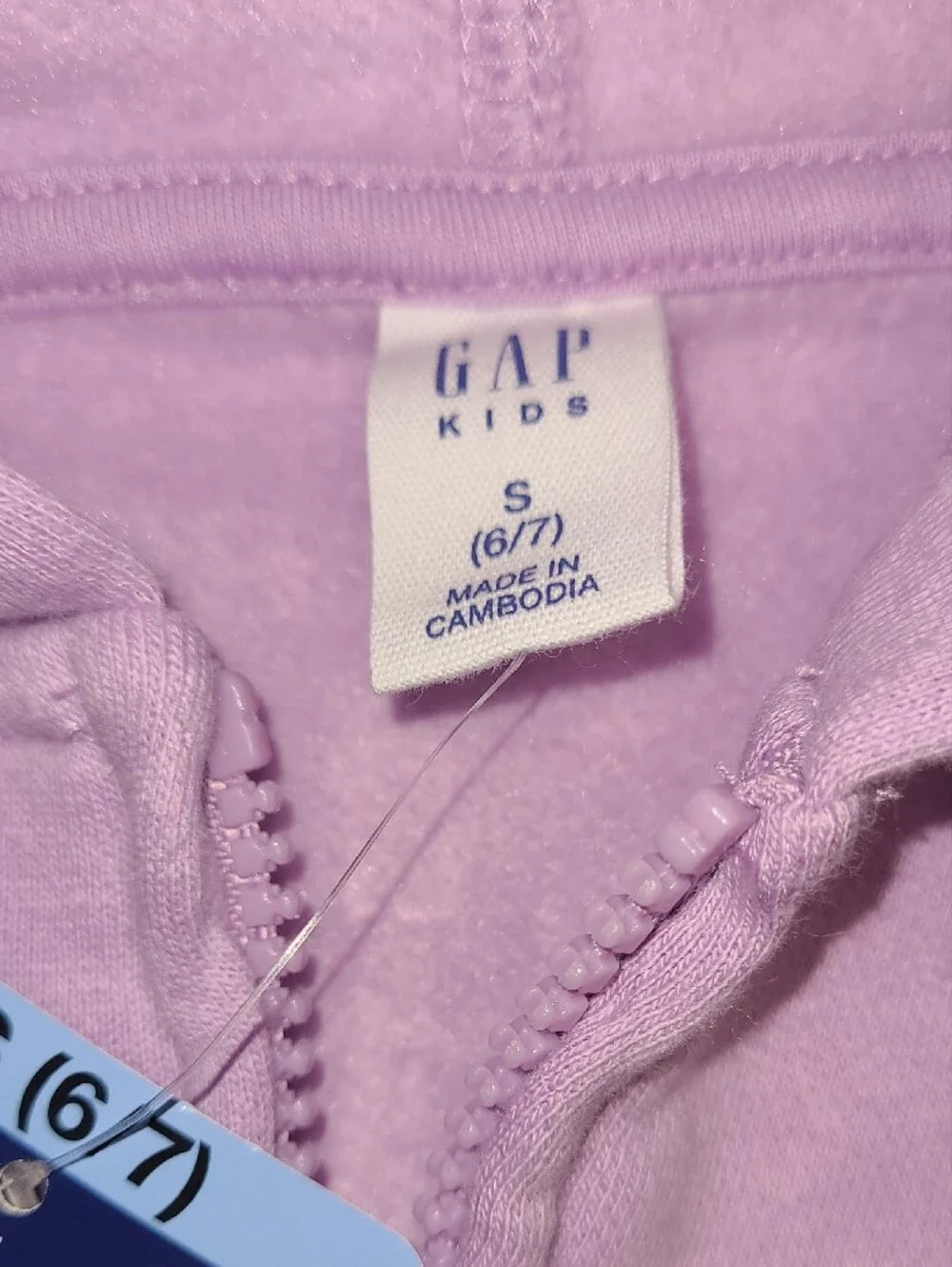 NWT GAP Lavender Girls' Hooded Zip Sweatshirt with Silver Sparkle Logo Y2K